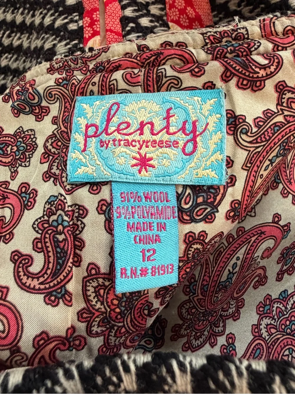 Plenty by Tracy Reese easy keeper herringbone pencil skirt size 12